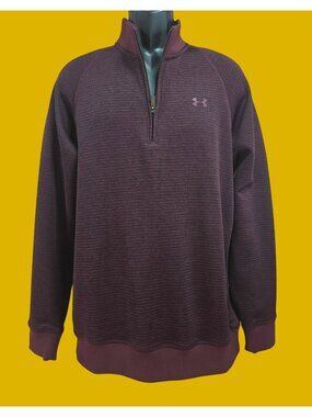 Under Armour Mens Burgundy Fleece Half Zip Jacket Large